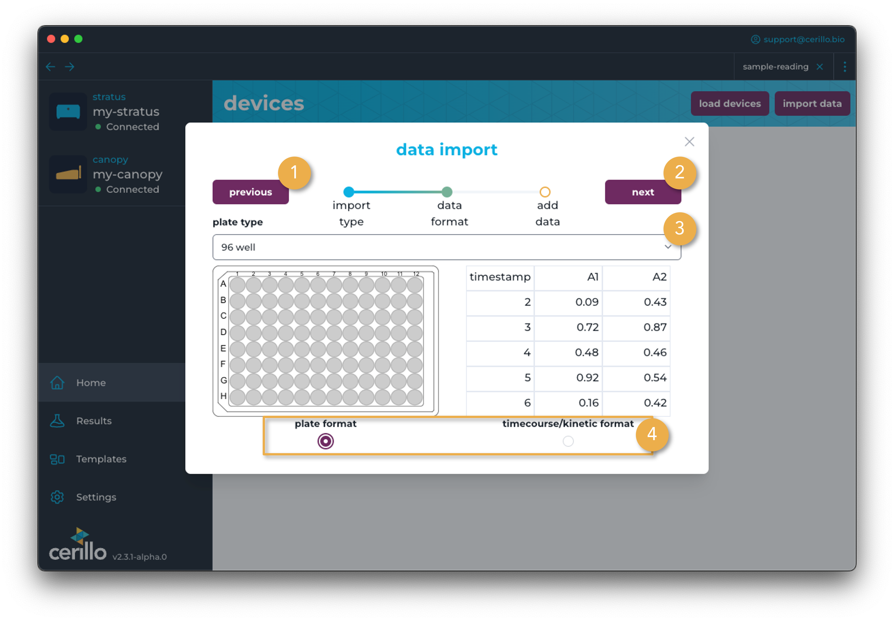 Import Data Format