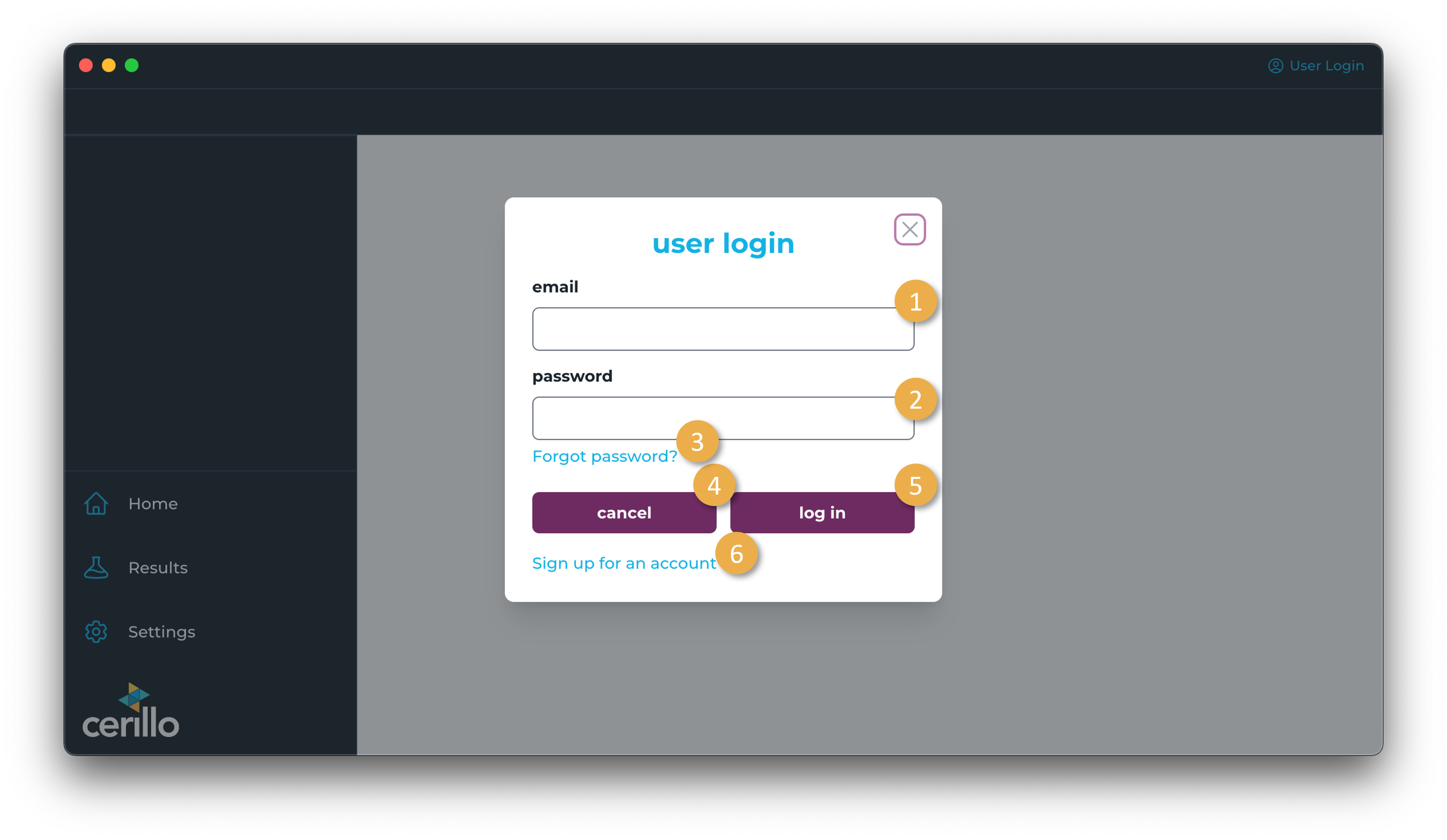 User Login Dialog